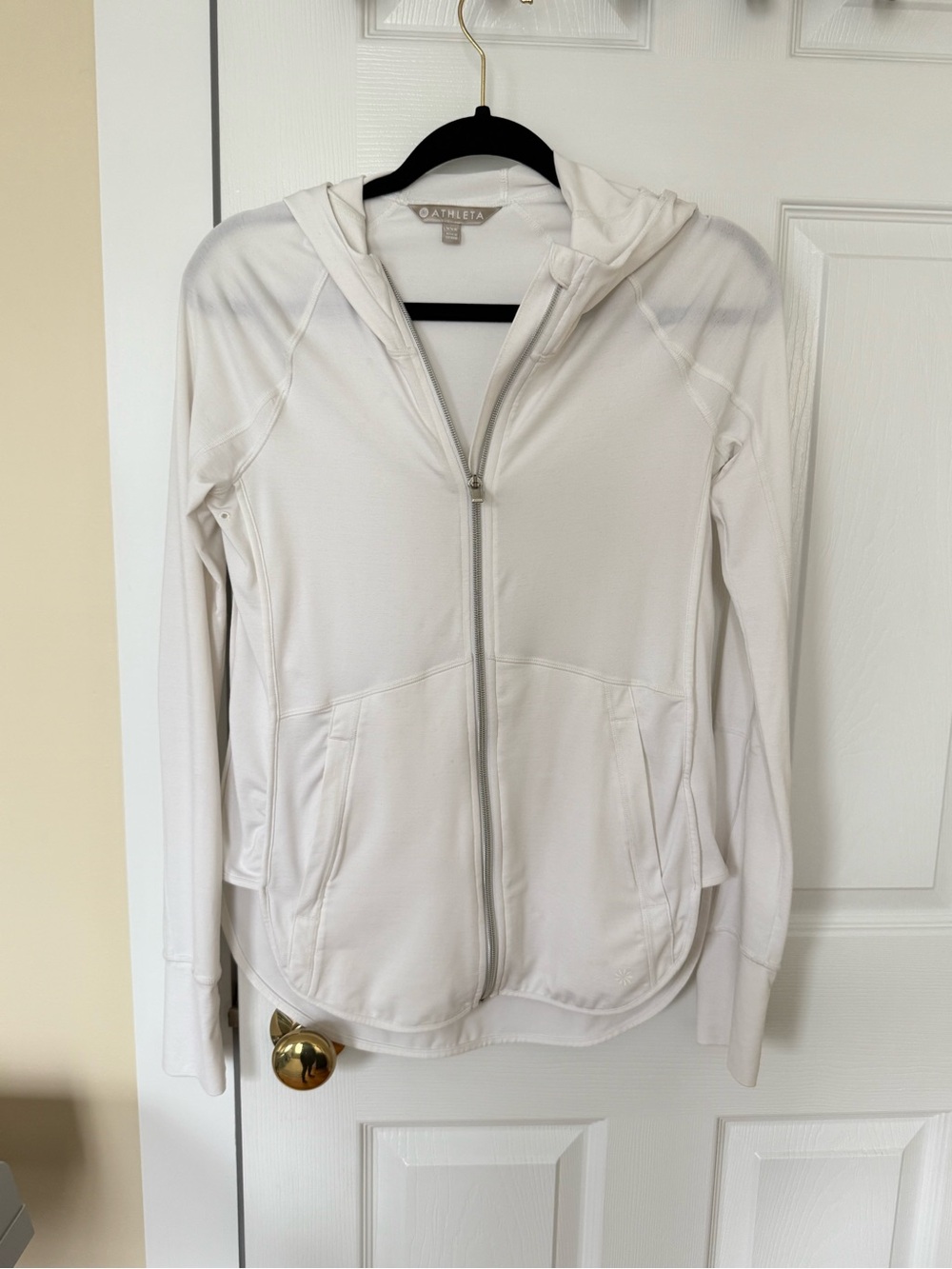 Athleta White Zip Hoodie